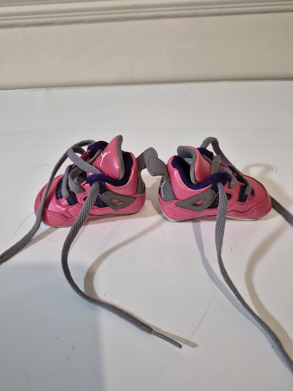 Jordan Baby Pink and Purple Jumpman Sneakers